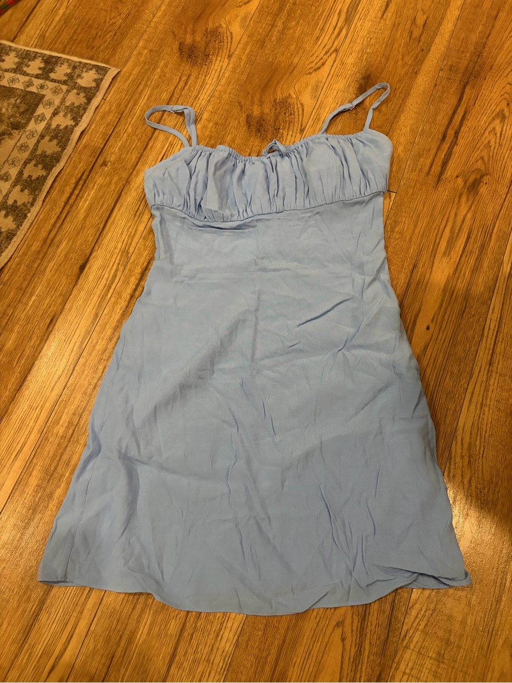 Sunday Best Light Blue Spaghetti-Strap Mini Dress